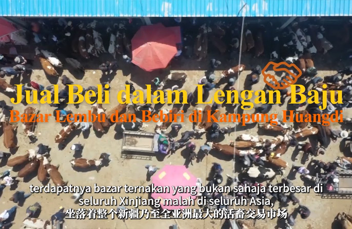 Jual Beli dalam Lengan Baju Bazar Lembu dan Bebiri di Kampung Huangdi